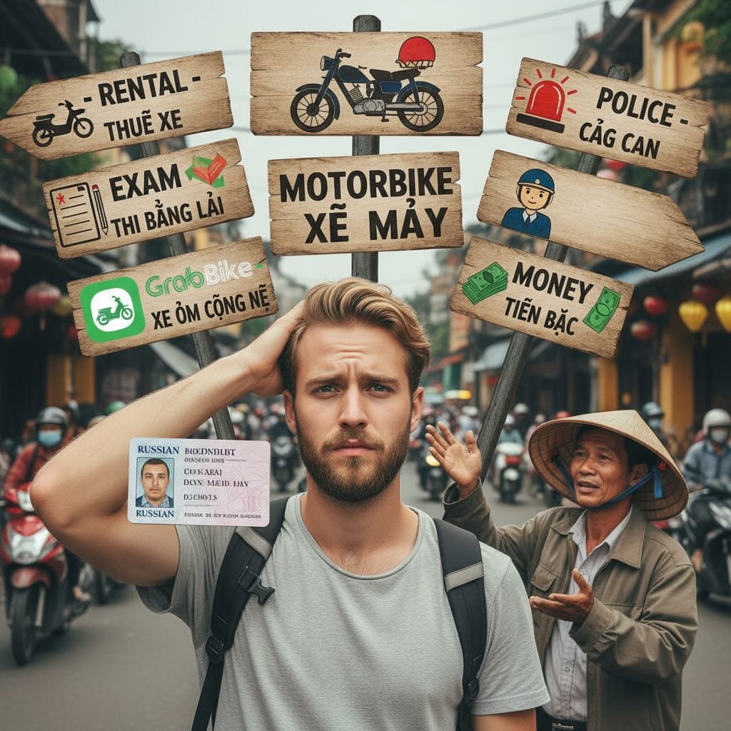 Можно ли получить или купить права на мотоцикл во Вьетнаме, если есть только автомобильные права из РФ?