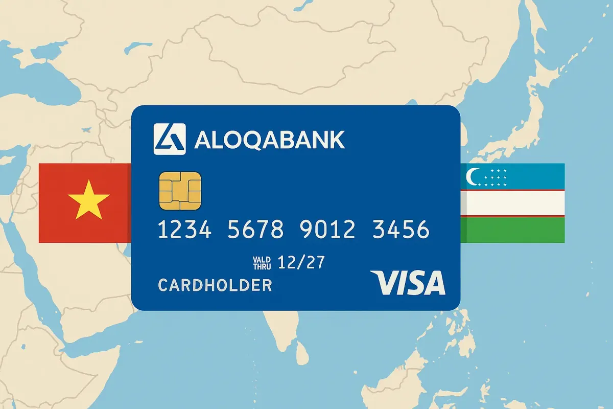 AloqaBank Card with Asian Flags
