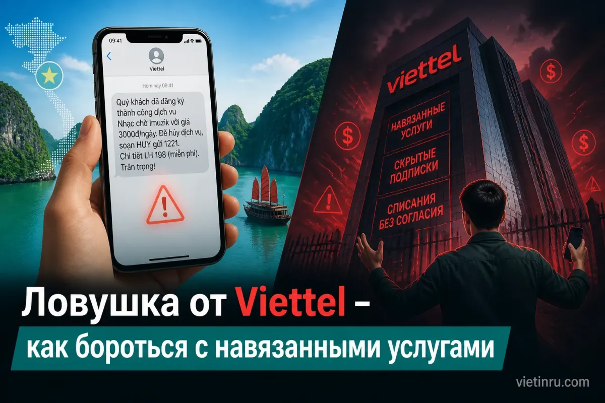 Ловушка от Viettel: как крупнейший оператор Вьетнама навязывает услуги и как с этим бороться