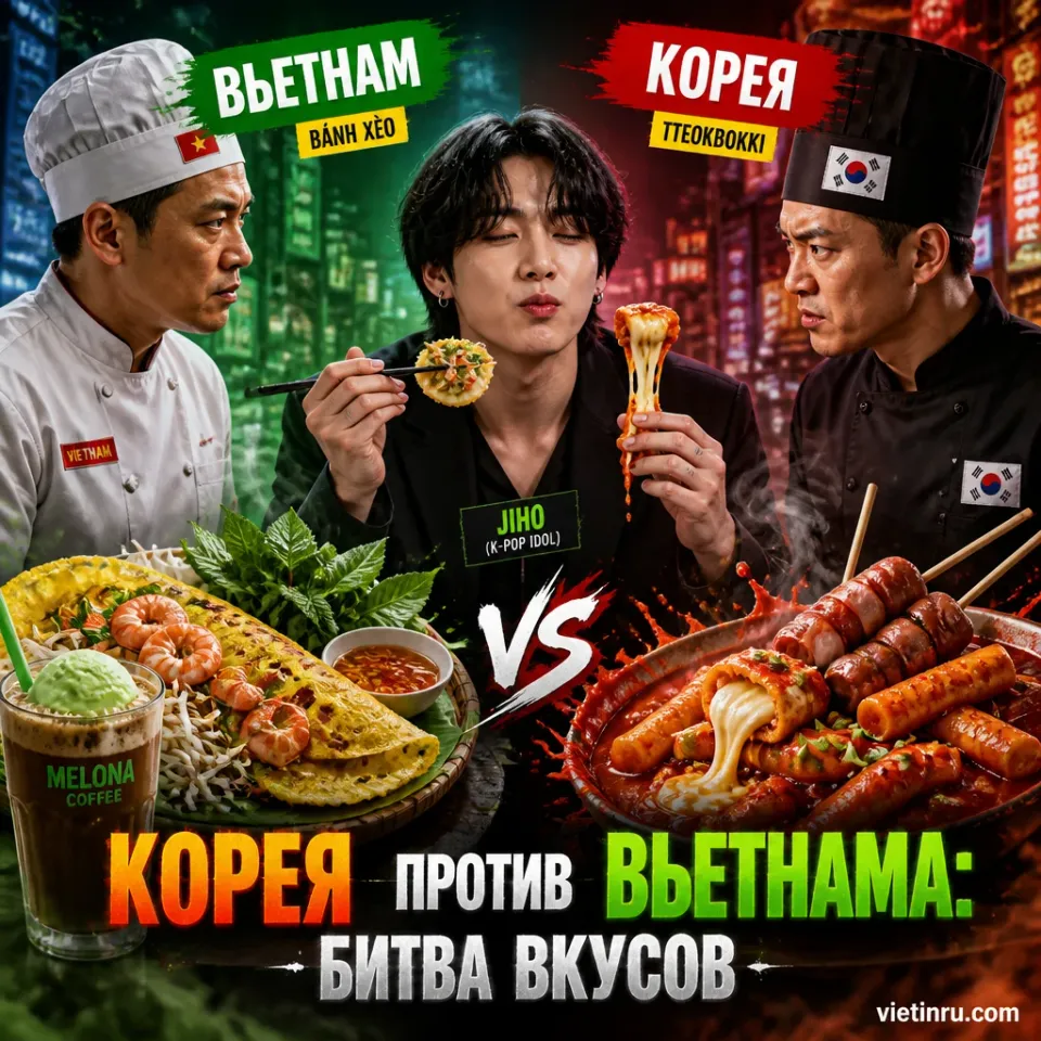 Битва вкусов: Корея против Вьетнама в кулинарном поединке за Бань Сэо и Токпокки